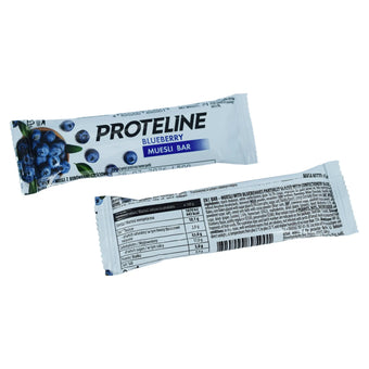 compare product PROTELINE - Batoniņš - musli ar mellenēm, daļēji glazēts ar konditorejas glazūru (25g)