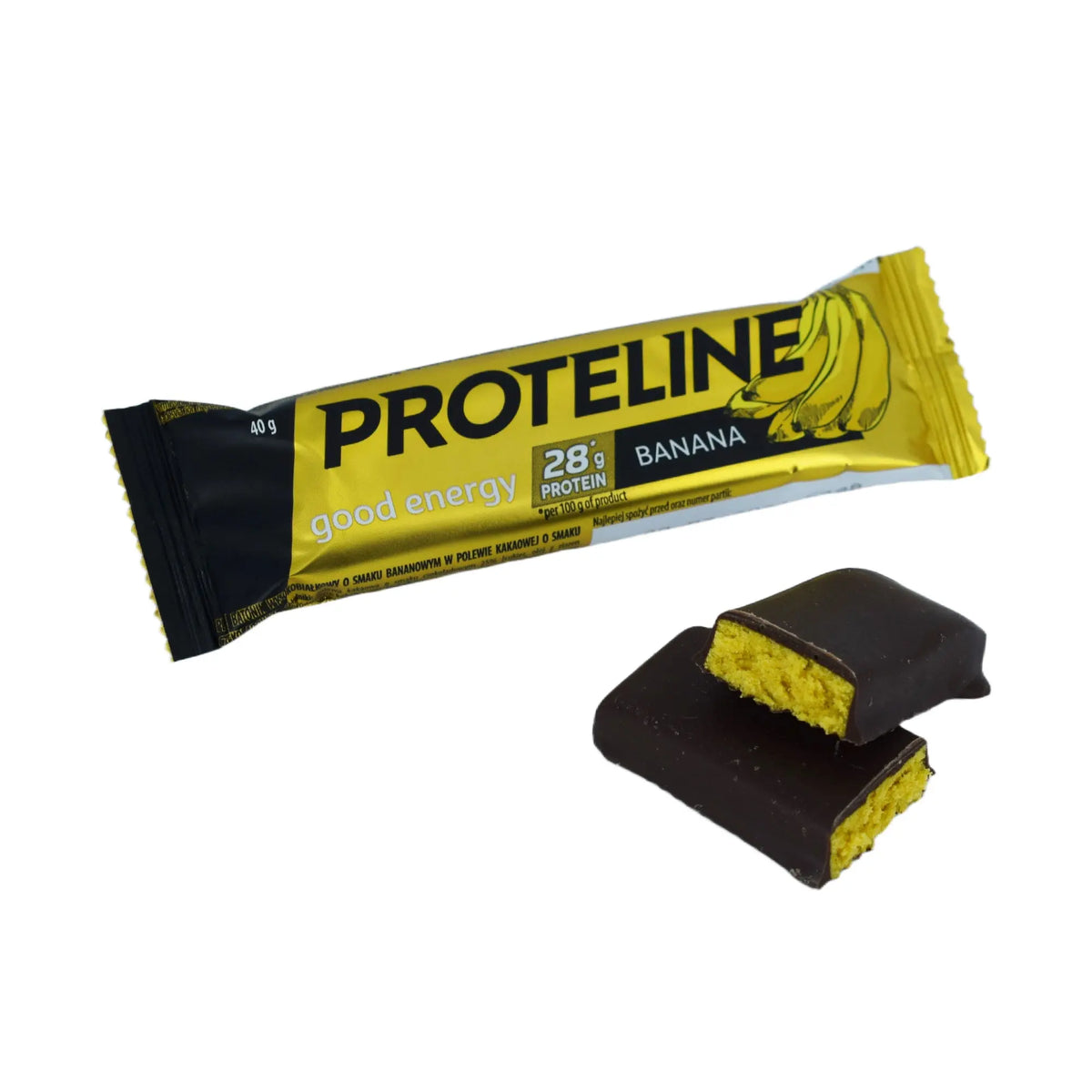 PROTELINE - Banana flavored protein bar with confectionery glaze (40g) PROTELINE