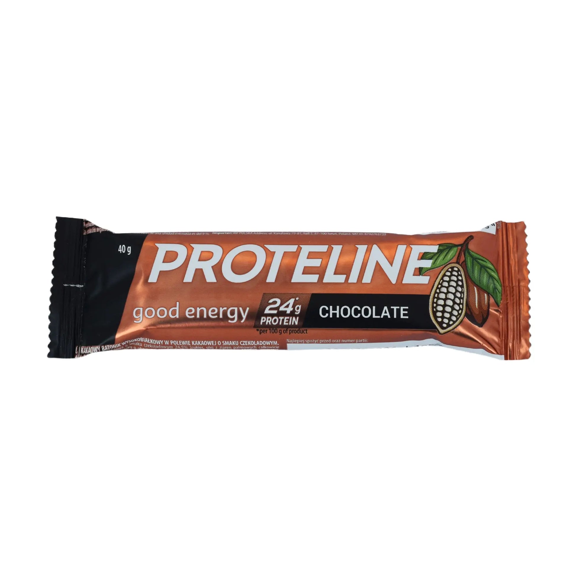 PROTELINE - Chocolate-flavored protein bar with confectionery glaze (40g) PROTELINE