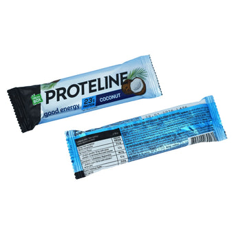 compare product PROTELINE - Протеиновый батончик с кокосом, глазированный кондитерской глазурью (40 г)