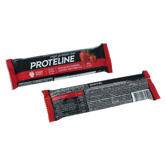 compare product PROTELINE - Протеиновый батончик с клубникой, глазированный кондитерской глазурью (80 г)