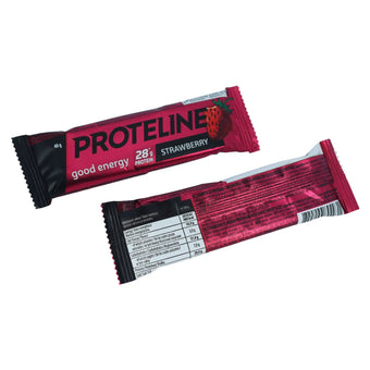 compare product PROTELINE - Протеиновый батончик со вкусом клубники и кондитерской глазурью (40 г)