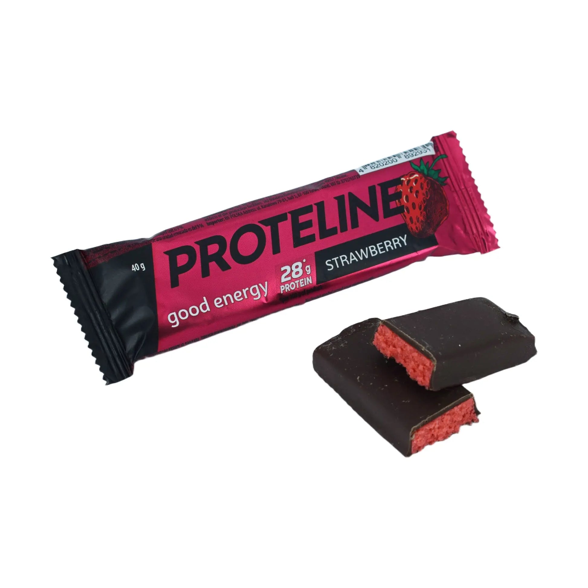 PROTELINE - Strawberry flavored protein bar with confectionery glaze (40g) PROTELINE