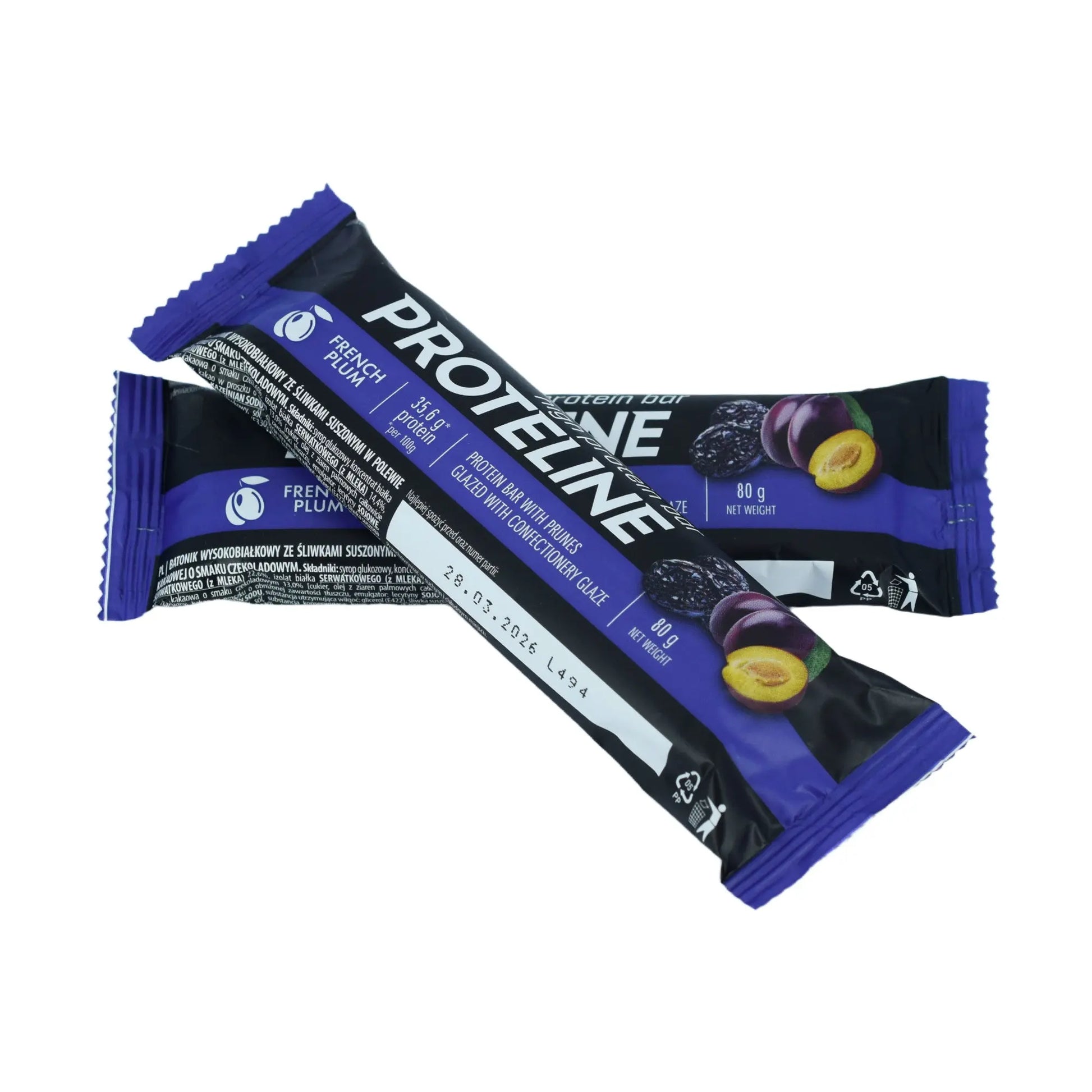 Protein bar with prunes glazed with confectionery glaze (80g) Protein bar