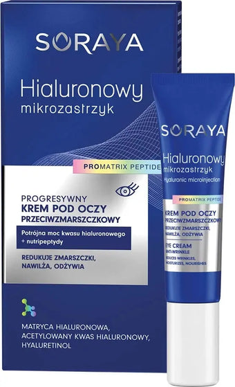 compare product SORAYA Hyaluronic Micro-Injection прогрессивный крем против морщин для кожи вокруг глаз 15 ml