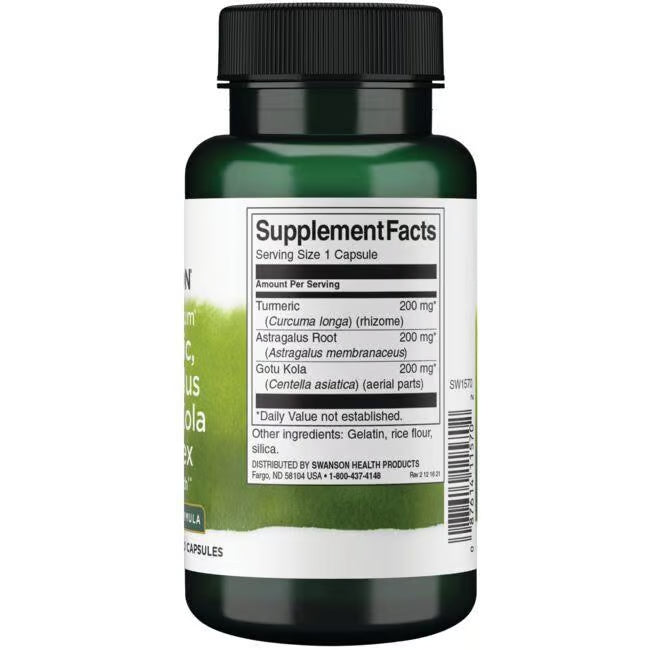 SWANSON FS TURMERIC, ASTRAGALUS & GOTU KOLA 60 capsules SWANSON
