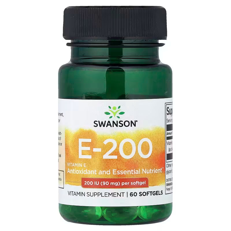 SWANSON VITAMIN E 200IU 60 capsules SWANSON