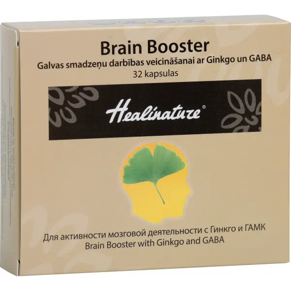 Unifarma Herbals Healinature Brain Booster with Ginkgo and GABA 32 caps Unifarma Herbals
